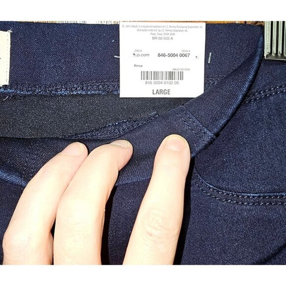 St.‎ Johns Bay Women's Secretly Slender Jeggings Fit Slim Leg Navy Large - Picture 5 of 8